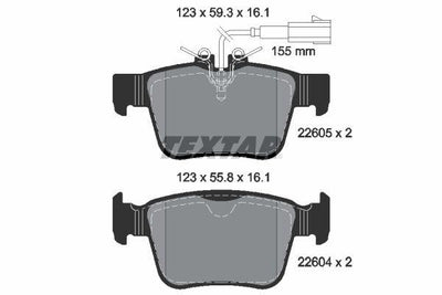 Textar 2260501 Brake Pad Rear Alfa Romeo Giulia / Stelvio Bm 16