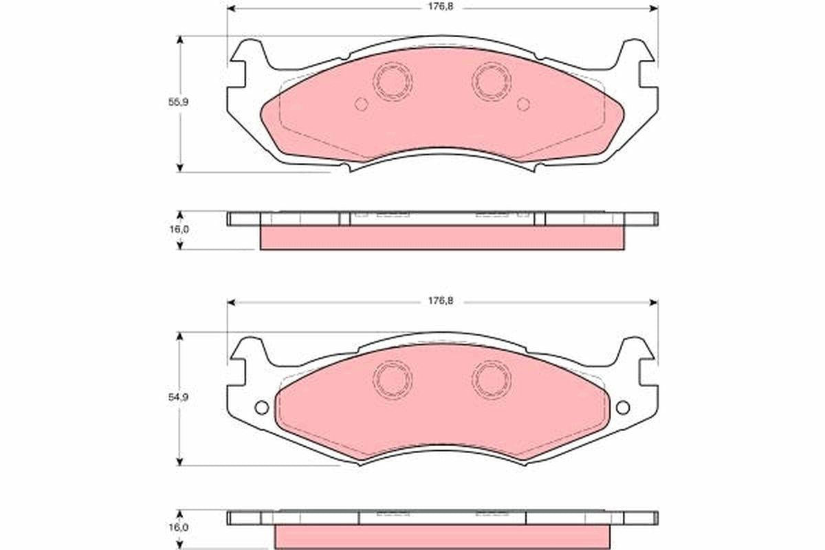 TRW GDB1207 Brake Pad Front Cherokee 4.0 / 2.1 TD 84- — Brake Pads