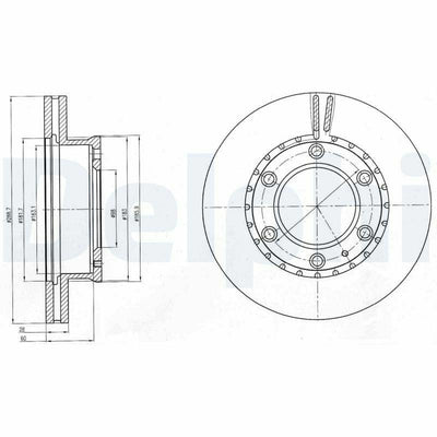 Delphi BG4297 Disc Brake 289 mm Ventilated Performance — Brake Rotors & Drums