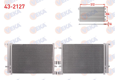 Veka 43-2127 A/C Condenser Hyundai i20 (Pb, Pbt) 1.4 CRDi 2008-2015 — Condensers & Evaporators