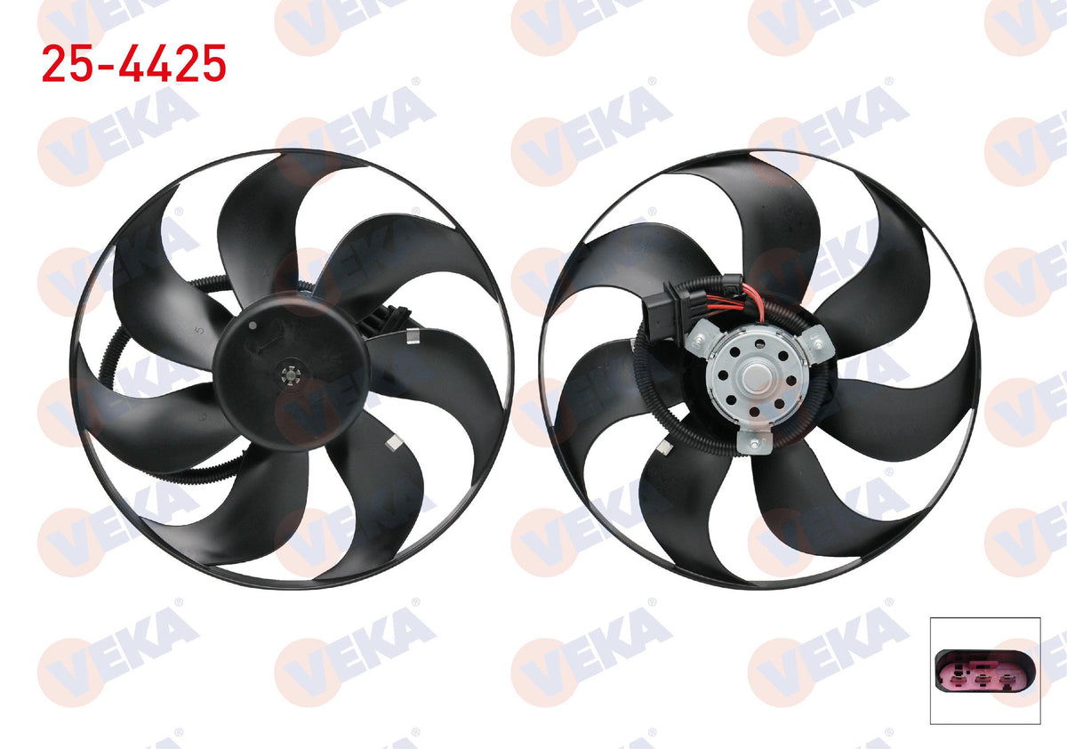 Veka 25-4425 Fan Motor (Motor + Pervane) Su Radiator Volkswagen Golf IV (1J1) 1.6i 1997-2005 — Motors, Pumps & Antennas