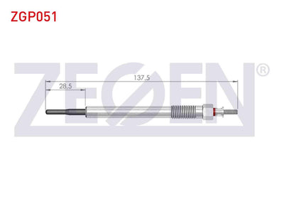 Zegen ZGP051 Glow Plug 4,4V Hyundai Ix35 (Lm) 2.0Crdi 2010-/ Santa Fe (Cm) 2.0-2.2Crdi 2006-2012 / Kia Sorento II (Xm) 2.0-2.2Crdi 2009-2015 / Sportage (Sl) 2.0 CRDi 2010-| Set of 10