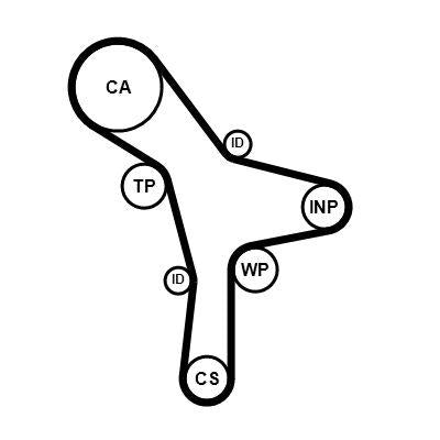CONTINENTAL CTAM CT1176 Timing Belt Kia Sorento 259 Outer — Belts