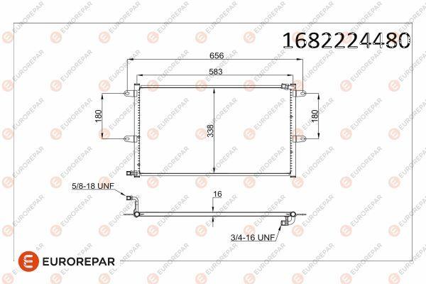 Eurorepar 1682224480 Psa / Erp A/C Condenser VW Polo III (6V2,6V5) Caddy II (9K9b — Condensers & Evaporators