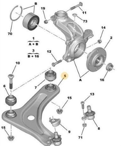 PSA 9675028880 Control Arm Right Peugeot P301 Citroen C-Elysee B.M 13- — Control Arms & Ball Joints