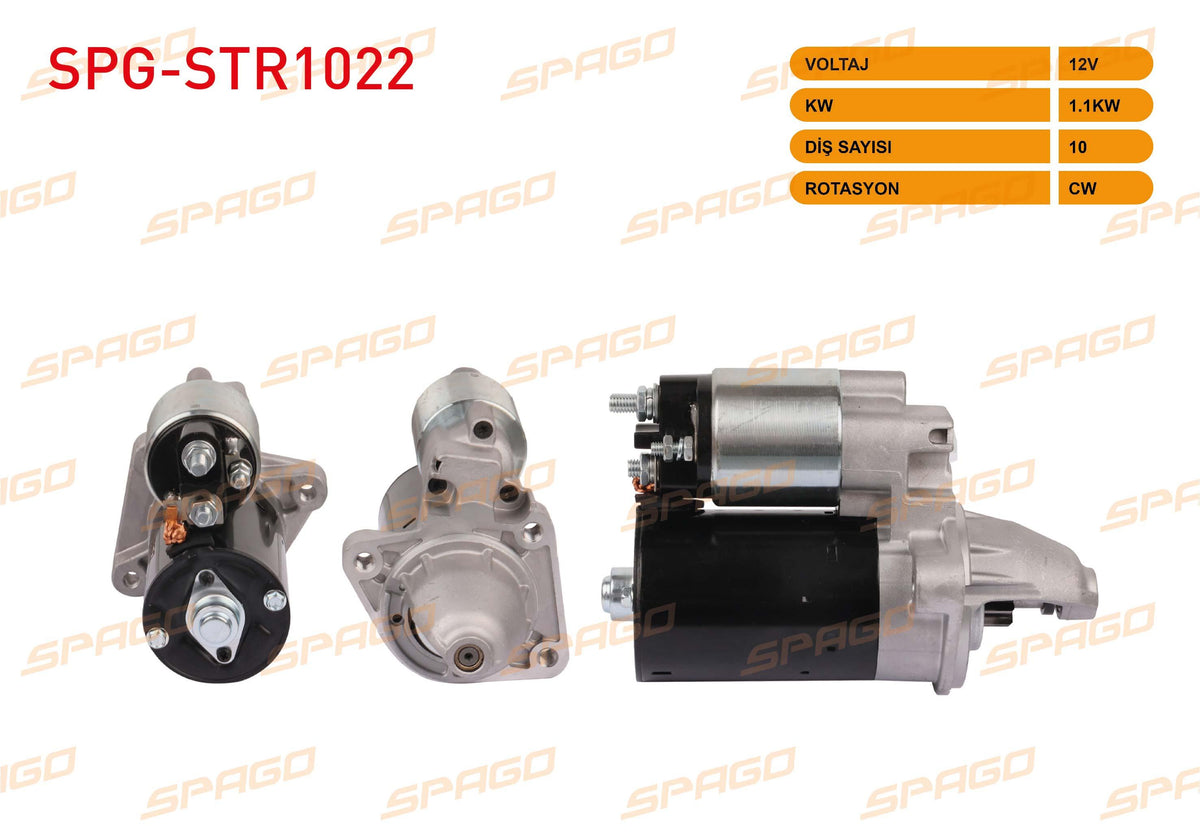 SPAGO SPG-STR1022 Starter Motor 12V 1.1Kw 10 Outer Cw (Str6815) Focus I II III-Fiesta IV V VI-Mondeo IV — Starting & Charging