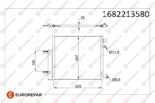Eurorepar 1682213580 A/C Condenser Chevrolet Spark M300 — Condensers & Evaporators