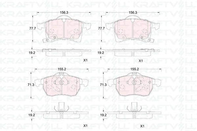Kraftvoll 07010386 Front Brake Pad Astra G Corsa C Zafira B — Brake Pads