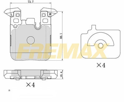 Fremax FBP-1888 Rear Brake Pad (Corbon Formula) BMW M Tecnic F20-F21-F22-F23-F30-F31-F34-4F32-F33-F36 — Brake Pads