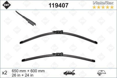 Valeo 119407 Wiper Blade Set 650mm /600mm Mercedes Sprinter B906 . VW Crafter 30-35-50 Swf — Wipers