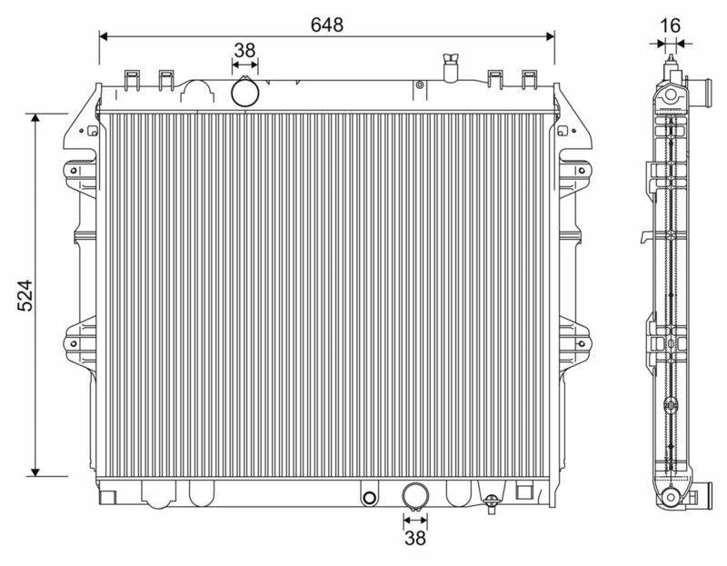 VALEO 701345 Radiator - 2006 Hilux 2.5-3.0D-4D — Radiators & Fans