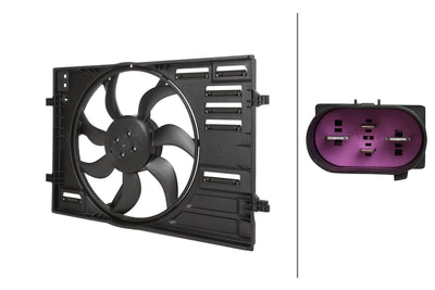 Hella 8EW366420-401 Fan Motor with Shroud Kit (445mm 370W) Leon Octavia III Golf VII — Motors, Pumps & Antennas