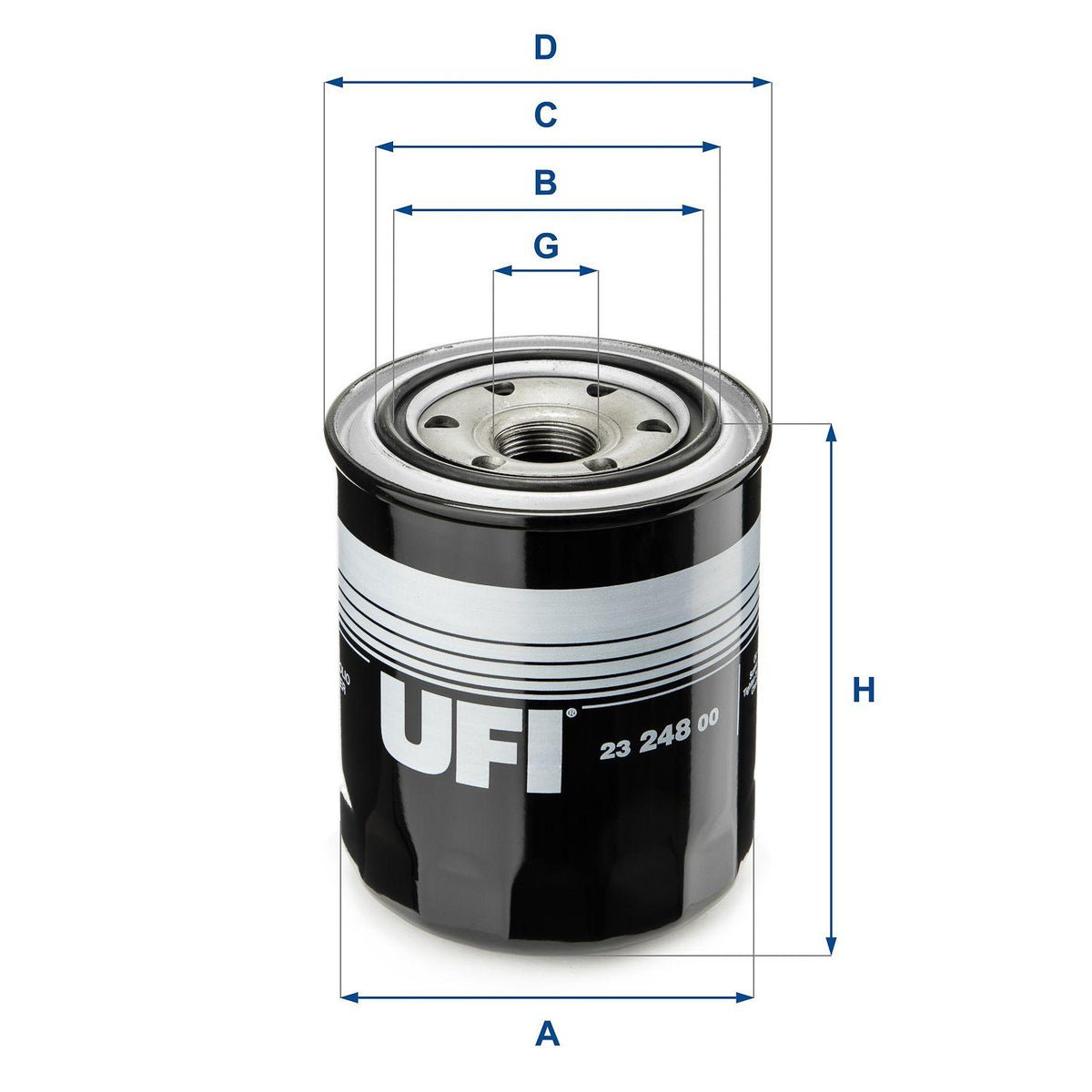 Ufi 23.248.00 Filter Oil Toyota Hilux 89/97 Hiace 90/ Ranger B2500 2.4 D 89-97