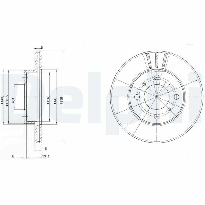 Delphi BG2810 Disc Brake - Carisma 1.6 — Brake Rotors & Drums