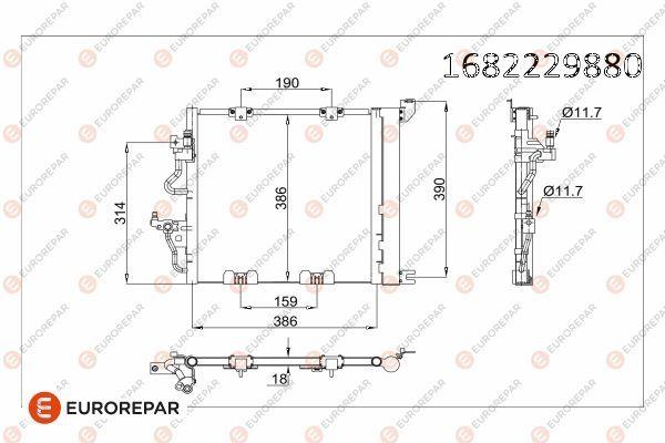 MOPAR (PSA) 1682229880 Erp A/C Condenser Astra H/Zafira B — Condensers & Evaporators