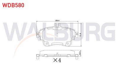 WALBURG WDB580 Brake Pad Front Mercedes A Series (W176) A 180 2012-/ A 200 2012-/ B Series (W246) B 200 2011 — Brake Pads