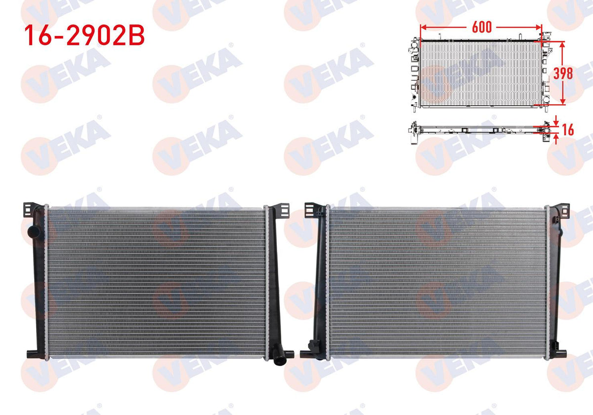 Veka 16-2902B Su Radiator Brazing Mini Cooper (R56) 1.6i A-T / M-T 2010-/ Countryman (R60) 1.6i A-T / M-T — Radiators & Fans