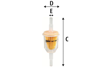 Valeo 587000 Fuel Filter (Gasoline) (Seat Ibiza I 1.2 Fiat Panda I 0.7 Ducato Fiorino Tipo Ford Fiesta Escort — Fuel Delivery