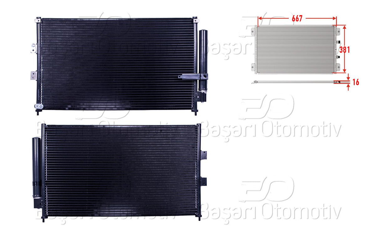 Wisco 3143461-00 A/C Condenser 667X381x16 Honda Civic 1.3 1.6 1.8 06-12 — Condensers & Evaporators