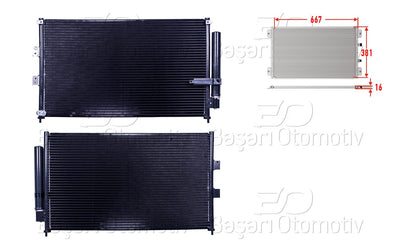 Wisco 3143461-00 A/C Condenser 667X381x16 Honda Civic 1.3 1.6 1.8 06-12 — Condensers & Evaporators