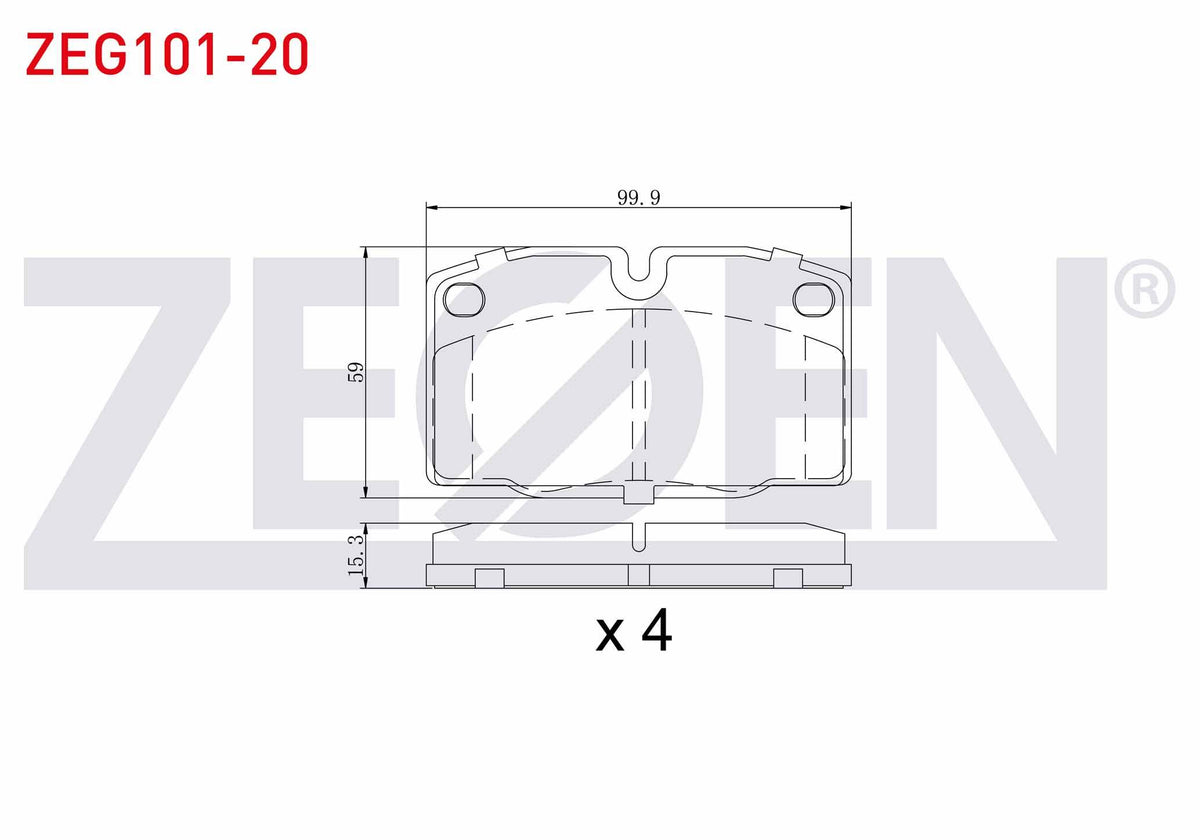 Zegen ZEG101-20 Brake Pad Front Opel Vectra A 1.4 1988-1995 / Vectra A 1.6 1988-1995 / Vectra A 1.8 1988-1995 / — Brake Pads