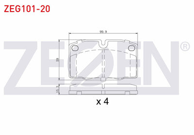 Zegen ZEG101-20 Brake Pad Front Opel Vectra A 1.4 1988-1995 / Vectra A 1.6 1988-1995 / Vectra A 1.8 1988-1995 / — Brake Pads