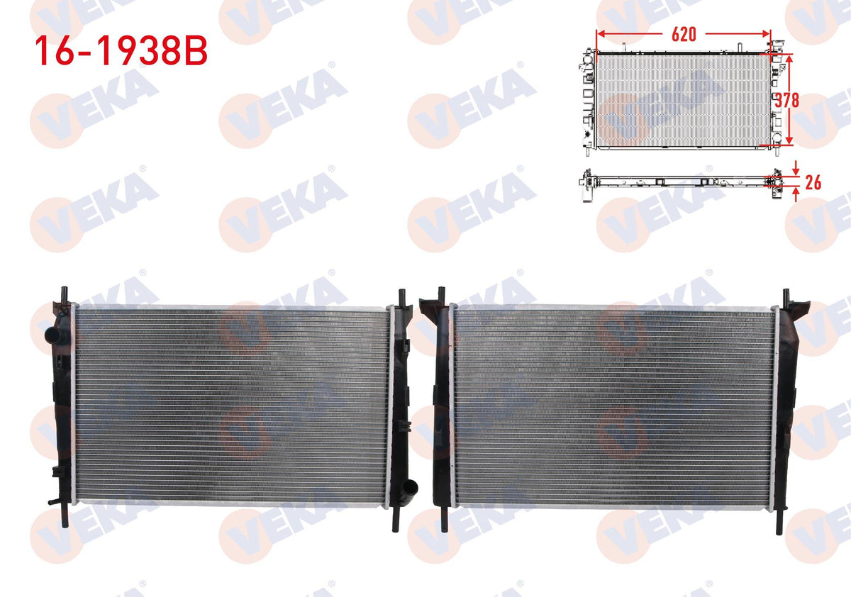 Veka 16-1938B Su Radiator Brazing Ford Mondeo I-II 1.6i 16V-1.8i 16V-2.0i 16V M-T Ac + /-1993-2000 — Radiators & Fans