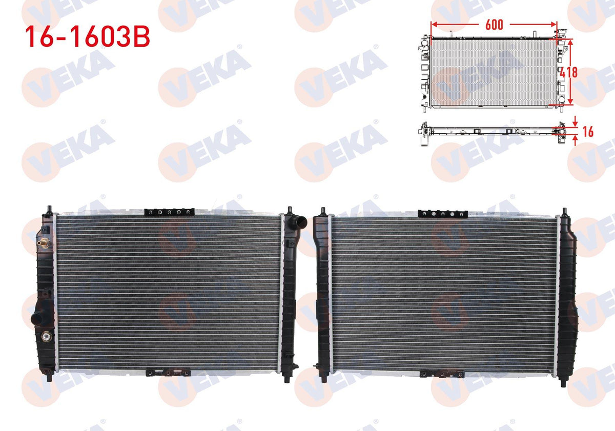 Veka 16-1603B Su Radiator Brazing Chevrolet Aveo 1.4 16V Dohc A-T 2003 — Radiators & Fans