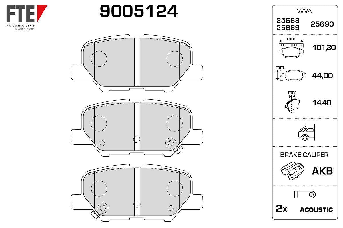 Fte 9005124 Rear Brake Pad C4 AirCross 12- Mazda 6 10- Asx 10- Grandis 06- 1.6-2.0 1.8D 2.0D — Brake Pads