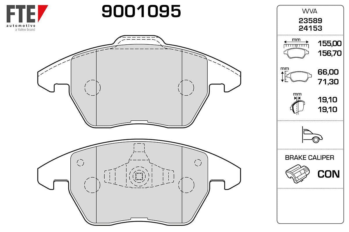 Fte 9001095 Front Brake Pad C4 Coupe 307 P208 P308 P3008 P207 Rcz 2.0 HDi 16V Ep6 04- — Brake Pads