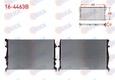 Veka 16-4463B Water Radiator Brazing VW Golf VII 1.2 TSI A-T / M-T Ac + /-2012-/ Audi A3 Sportback 1.4 TFS — Radiators & Fans