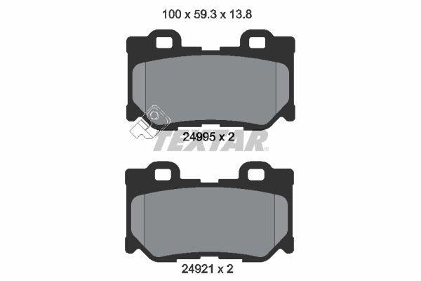 Textar 2499501 Brake Pad Set Fx / 370Z 09-Rear — Brake Pads