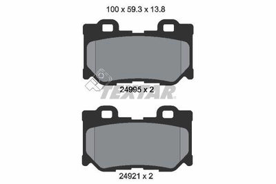 Textar 2499501 Brake Pad Set Fx / 370Z 09-Rear — Brake Pads