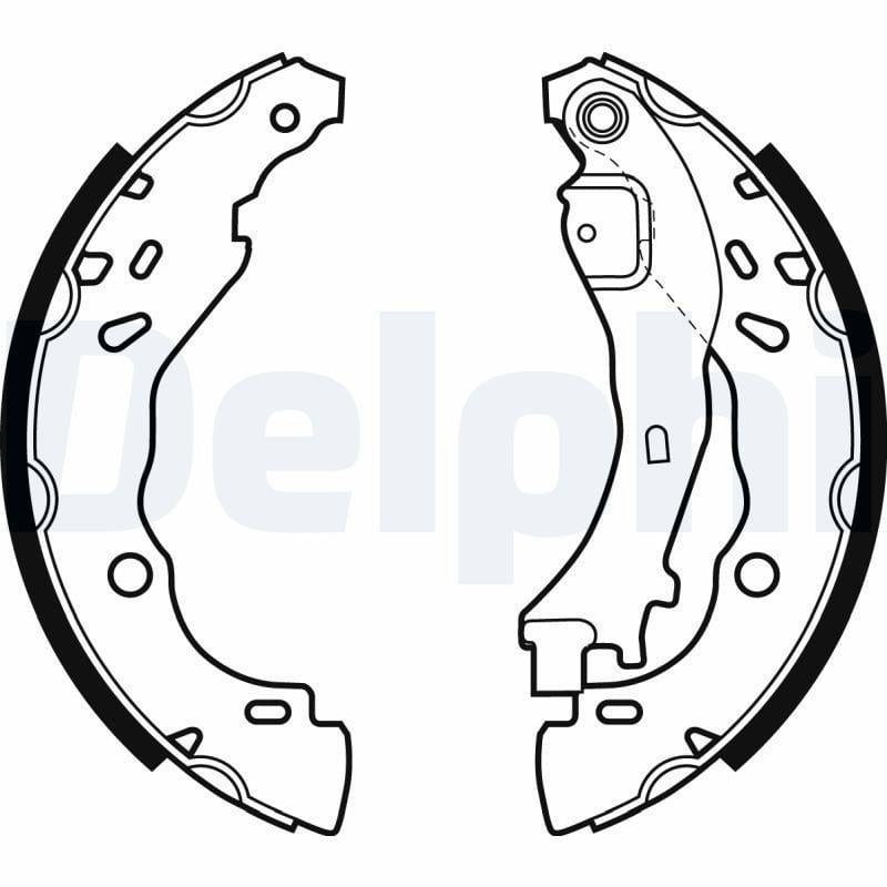 Delphi LS1975 Rear Brake Shoes - Reliable Performance for C2, C3, C3 II — Brake Cables & Hardware