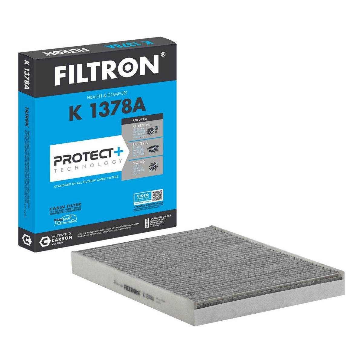 Filtron K1378A Cabin Air Filter with Carbon Audi A4 A5 Q5 Q7 16-17 — Air & Cabin Filters
