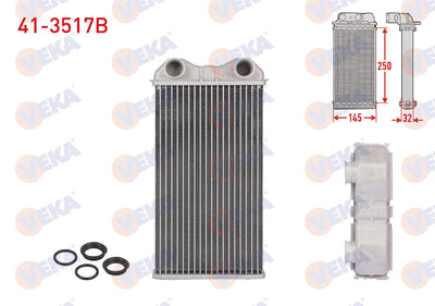 Veka 41-3517B Heater Core Brazing Renault Traffic II (Fl) 1.9 dCi 2001-2014 — Heater & Blower
