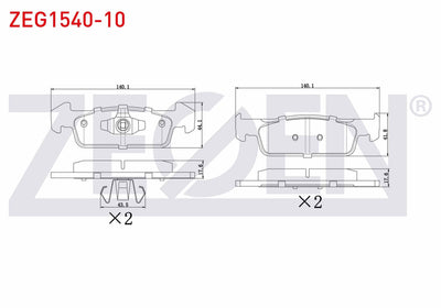 Zegen ZEG1540-10 Brake Pad Front Dacia Logan II 1.5 dCi 2012-/ Logan II 1.2 2012-/ Sandero II 1.2 2013-/ Sandero — Brake Pads