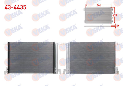Veka 43-4435 A/C Condenser Audi A6 C8 40 TDI 18-/ A7 4Ka 40 TDI 18-/ A8 D5 50 TDI — Condensers & Evaporators