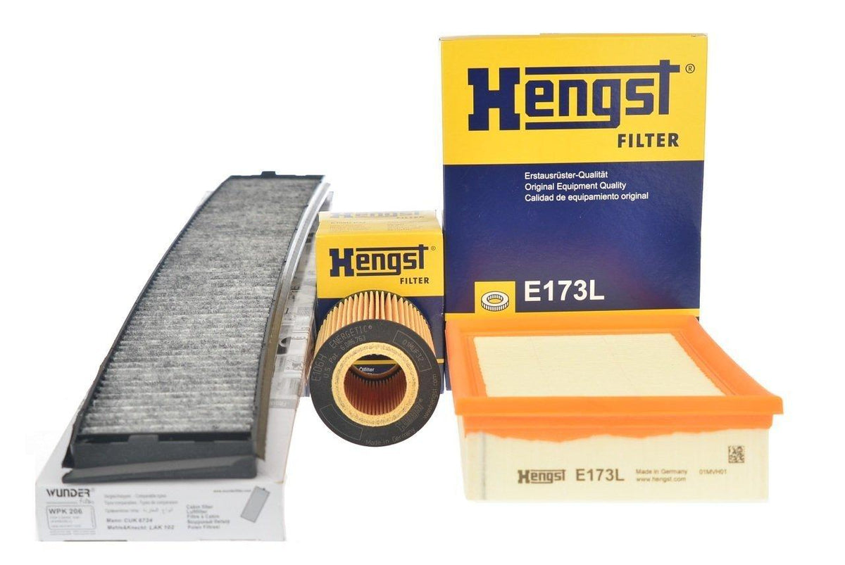 Hengst BMW 3 Series E46 320i Maintenance Set - Oil, Air, and Cabin Filters — Coils & Plugs