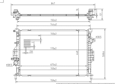 MGA 80456 Water Radiator Brazing Mondeo 1.6 / 2.0 TDCi 07-14 Volvo S60 II S80 II 11- Manual — Radiators & Fans
