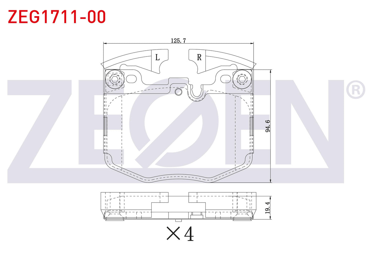 Zegen ZEG1711-00 Brake Pad Front BMW 5 Series (G30, F90) 520 i 2016-/ 7 Series (G11 and 2 more models — Brake Pads
