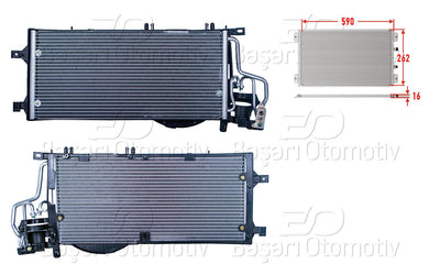 Wisco 2143109-00 A/C Condenser 590X262x16 Opel Corsa C Combo C 1.7Dti 00 > — Condensers & Evaporators