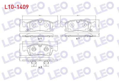 LEO L10-1409 Brake Pad Front with Wear Indicator Jeep Grand Cherokee IV (Wk,Wk2) 3.0 Crd 4X4 2010 — Brake Pads