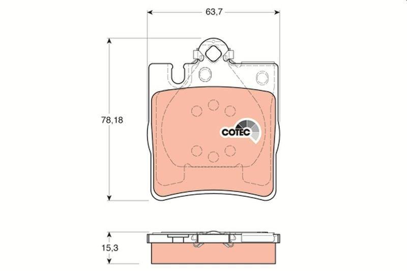 TRW GDB1334 Brake Pads - Rear for Mercedes E-Class 98-03 W210 & CLK Series 02-09