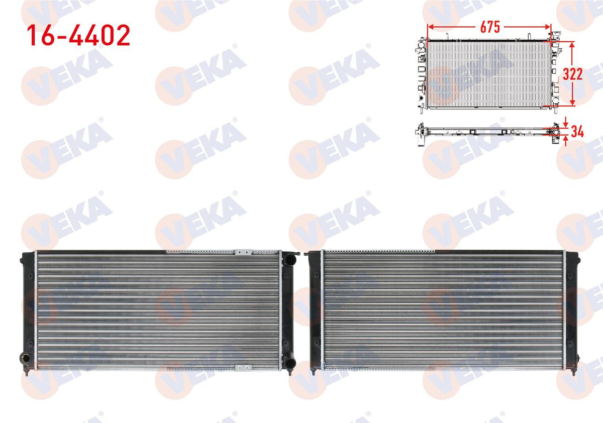Veka 16-4402 Su Radiator Mechanical Volkswagen Golf II (19E,1G1) 1.6 TD M-T 1983-1992 — Radiators & Fans