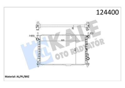 Kale 0223281AB Radiator 1 Row Ab (Ford: Transit Connect 70 Ps 02-13) without A/C — Radiators & Fans