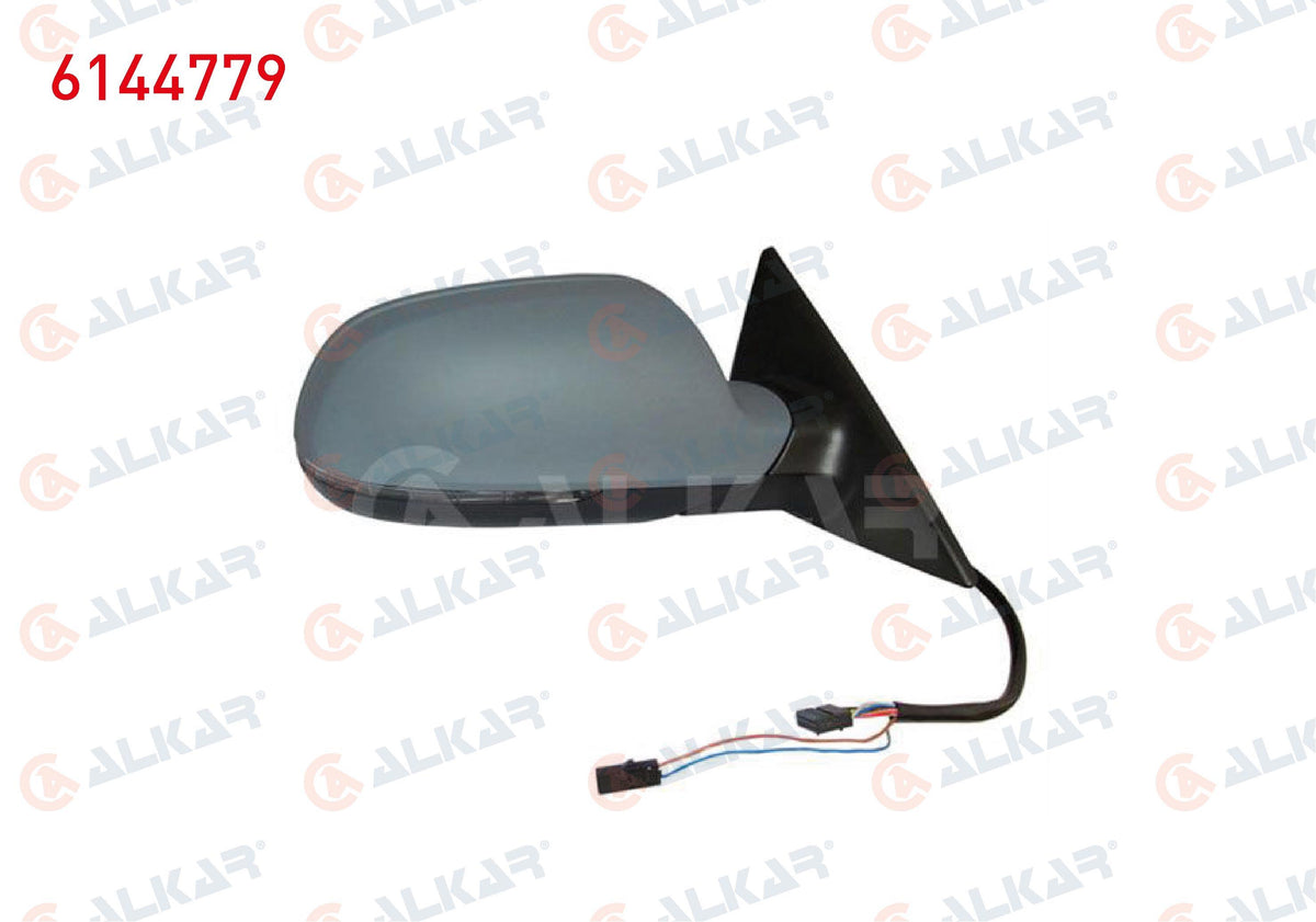 Alkar 6144779 Outer Rear View Mirror Right Primed Folding Heated Electric with Turn Signal 12 Pin — Tail, Signal & Reflectors