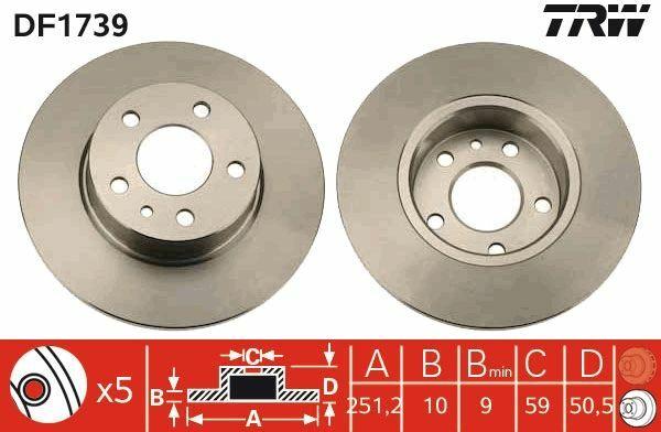 TRW DF1739 Disc Brake - Performance for 1998-2006 Models — Brake Rotors & Drums