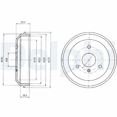 Delphi BF465 Brake Drum — Brake Rotors & Drums