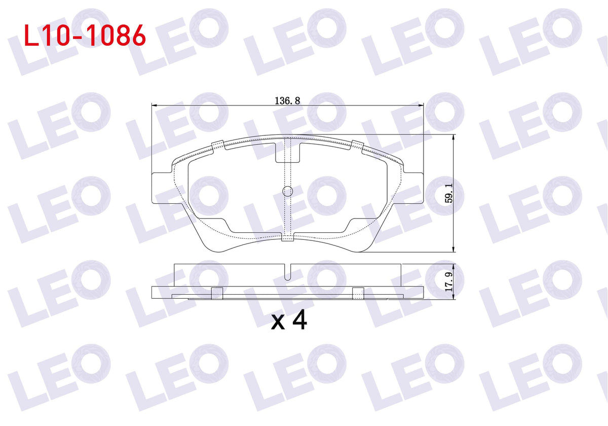 LEO L10-1086 Brake Pad Front Renault Megane II (Bm0 / 1,Cm0 / 1) 1.5 dCi 2002-2008 / Megane II 1.6i 16V 2002-200 — Brake Pads
